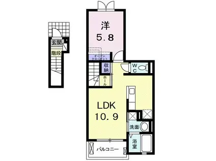 コズカ アロッジオ(1LDK/2階)の間取り写真