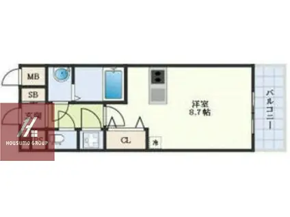 CREATO新大阪PANLOOP(1K/12階)の間取り写真