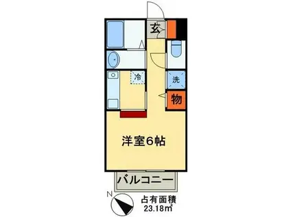 オリュンポス稲毛(1K/1階)の間取り写真