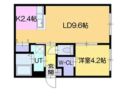 ラベンダーテラス(1LDK/3階)の間取り写真