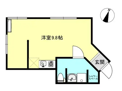 OBLIVION HIYOSHI(ワンルーム/1階)の間取り写真