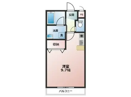 ラ・フルール(ワンルーム/1階)の間取り写真