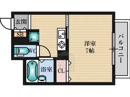 コムズハウス千里中央2(1K/3階)の間取り写真