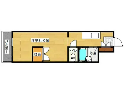 カーサ・コッリーナ(ワンルーム/3階)の間取り写真