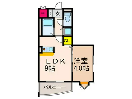 リーガルエクセレント(1LDK/2階)の間取り写真