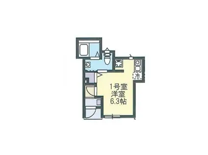 オーシャンレジデンシア(ワンルーム/1階)の間取り写真