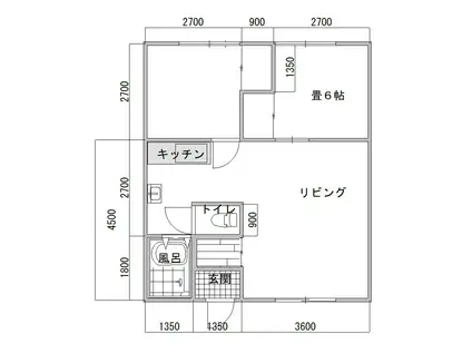 浜口マンションB(2DK/2階)の間取り写真