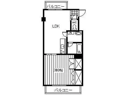 ゆとり218(1LDK/2階)の間取り写真