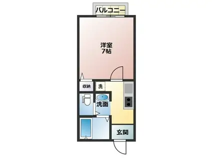 フェアステージグレインII(1K/1階)の間取り写真