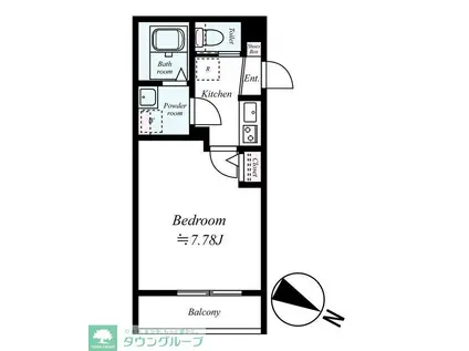 GRADUS狭山(1K/2階)の間取り写真