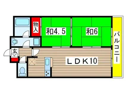 藤田マンション(2LDK/5階)の間取り写真