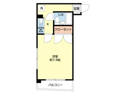 ASA中浦和ビル(1K/2階)の間取り写真