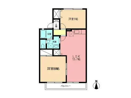 サンコーポ(2LDK/2階)の間取り写真