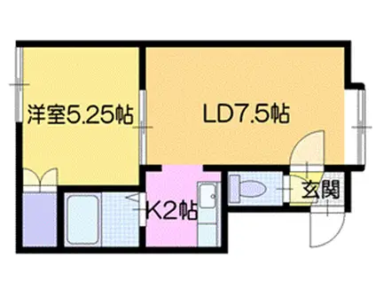 コンフォートA45(1LDK/2階)の間取り写真