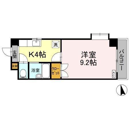 フィオーレ松山(1K/6階)の間取り写真