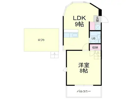 元魚ロイドアパートB(1LDK/2階)の間取り写真