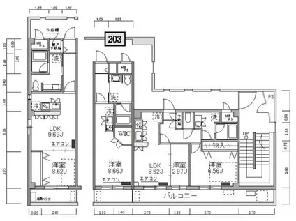 ヒューゴハウス(ワンルーム/3階)の間取り写真