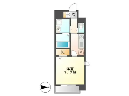 ブルームライフ八田駅前(1K/5階)の間取り写真