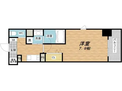 クローバー・ビュー上本町(1K/12階)の間取り写真