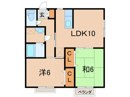STパビヨン(2LDK/1階)の間取り写真