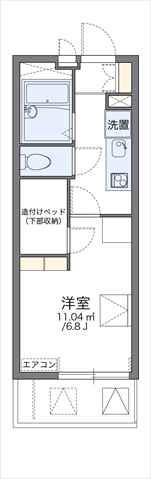 レオパレス十三II(1K/2階)の間取り写真
