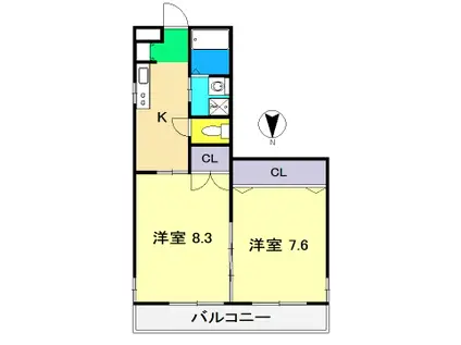 アルス丸の内(2K/1階)の間取り写真