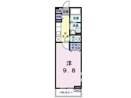 ミックスドアーズ(1K/1階)の間取り写真