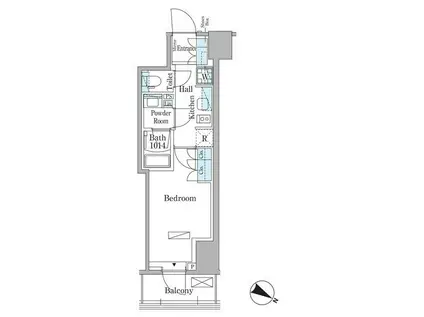 パークアクシス赤坂山王(1K/3階)の間取り写真
