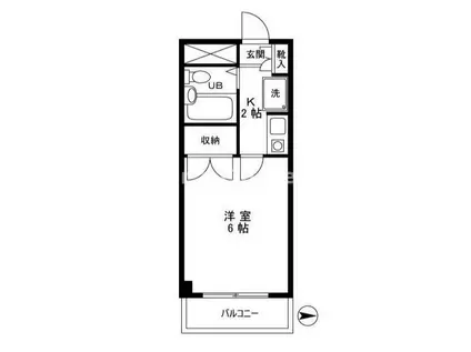 ロイヤルハイム上野(1K/2階)の間取り写真