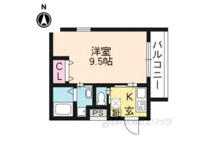 トレス・テソロ(1K/3階)の間取り写真