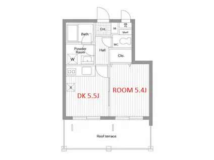 パラシオン西谷II(1DK/4階)の間取り写真