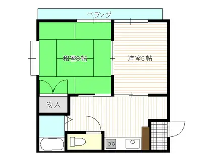 ノグチハイツ(2DK/2階)の間取り写真