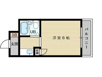 ドレクセル上新庄(ワンルーム/1階)の間取り写真