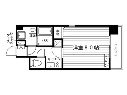 ルラシオン岡山奉還町(1K/6階)の間取り写真