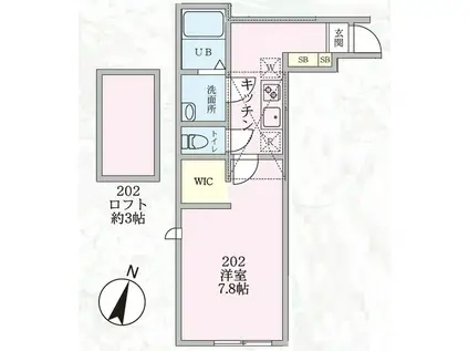 ブラウンロフト菊名(1K/2階)の間取り写真