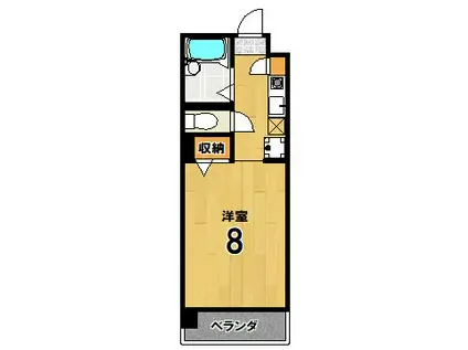 京都ソサエティ(1K/2階)の間取り写真