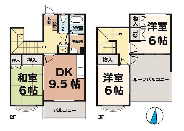 アグロス(3DK/2階)の間取り写真