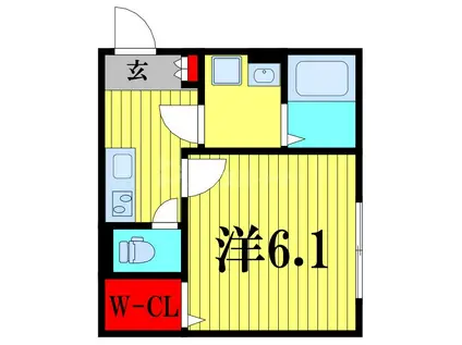 ル・カンフリエ柏中央(1K/1階)の間取り写真