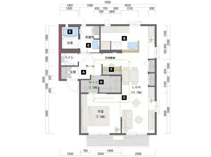 MERRY CREEK(1LDK/1階)の間取り写真