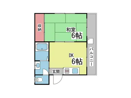 サンパレス21六甲永手(1DK/5階)の間取り写真