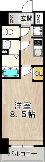 PHOENIX新大阪(1K/15階)の間取り写真