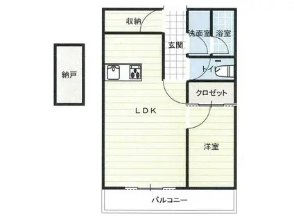 塚口第一シェトア(1LDK/2階)の間取り写真
