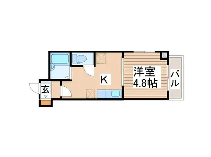 プラウディア宮城野(1K/4階)の間取り写真