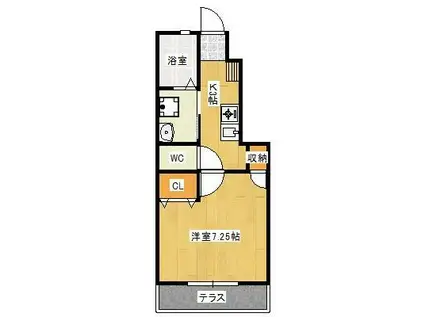 パシフィコ D棟(1K/1階)の間取り写真