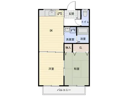 グリーンタウン三柳 A(2DK/2階)の間取り写真