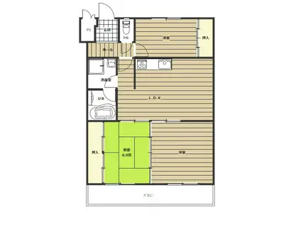 サニーハイム野々山(3LDK/4階)の間取り写真