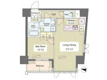 アイ・スイート東中野(1LDK/3階)の間取り写真