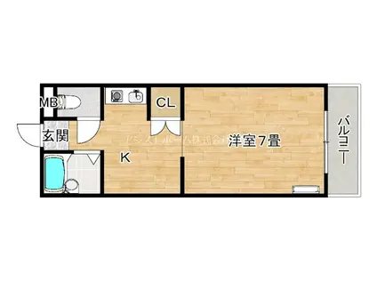 ビレッジ堺東(1K/2階)の間取り写真