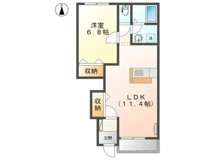 サニーヒルズ高根山(1LDK/1階)の間取り写真