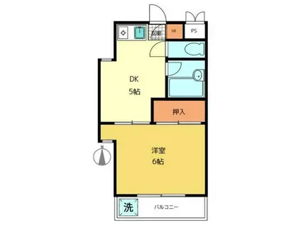 ドームナカノコモンズ(1DK/3階)の間取り写真